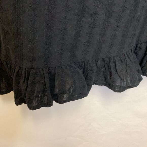 Urban Outfitters Bria Black Eyelet Pleated Short Sleeve Frock Mini Dress Size S - Picture 7 of 15